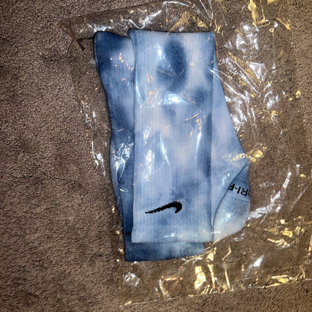 Custom Nike Blue Tie-Dye Socks